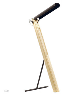 简洁几何木质台灯-棕色