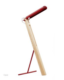 简洁几何木质台灯-红色