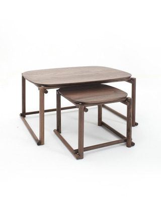 实木子母桌-深色