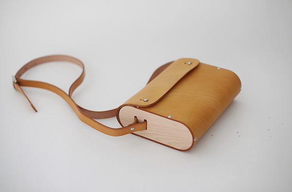 f2studio头层牛皮手工实木植鞣革单肩包 复古包 真皮女包