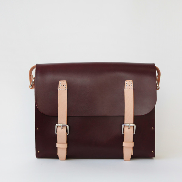 f2studio头层牛皮手工实木 复古单肩包植鞣真皮男包英伦 邮差包