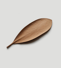 秋山广玉兰树叶盘原创手工木制点心零食木盘