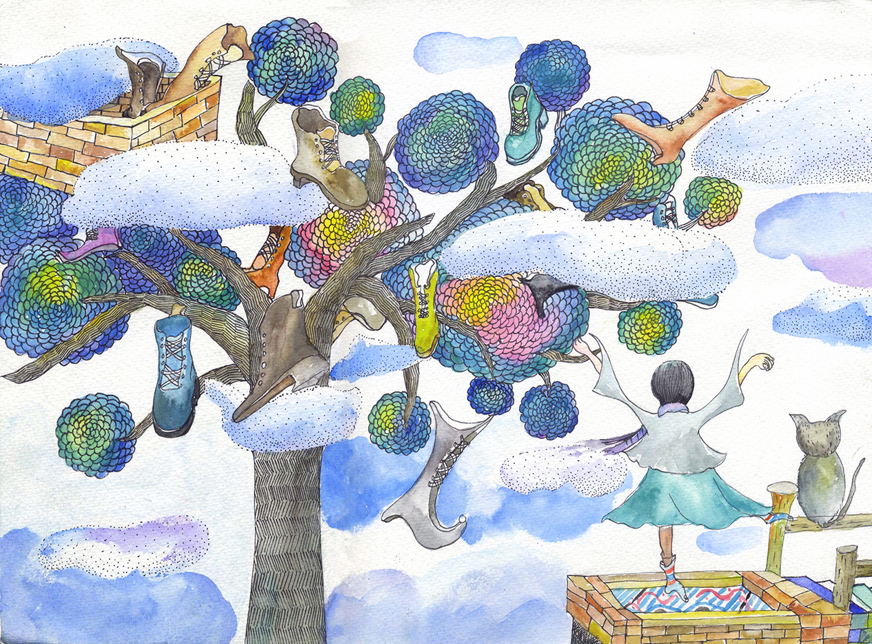 《挂满靴子的树》32x24