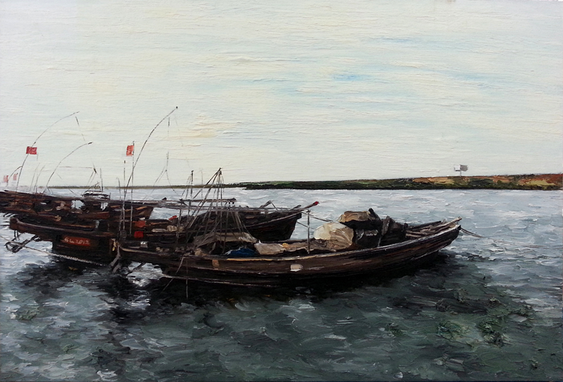 《渔船》 60x90