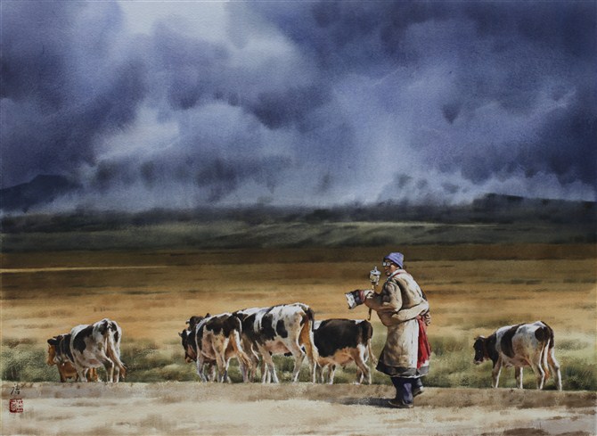 《放牧》72.5×54