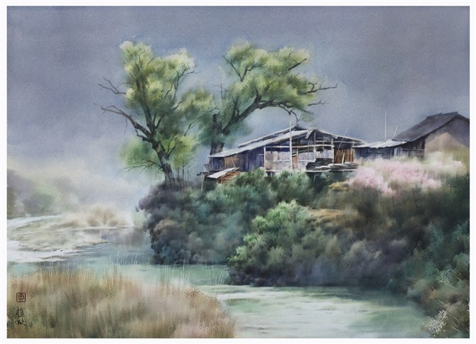 《傍水》72.5×54