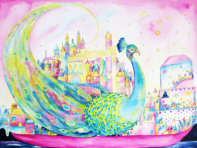 《移动城堡之孔雀》 57X76