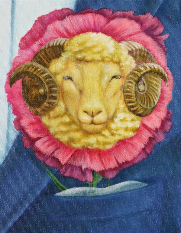 《感情の花（绵羊）》 14×18