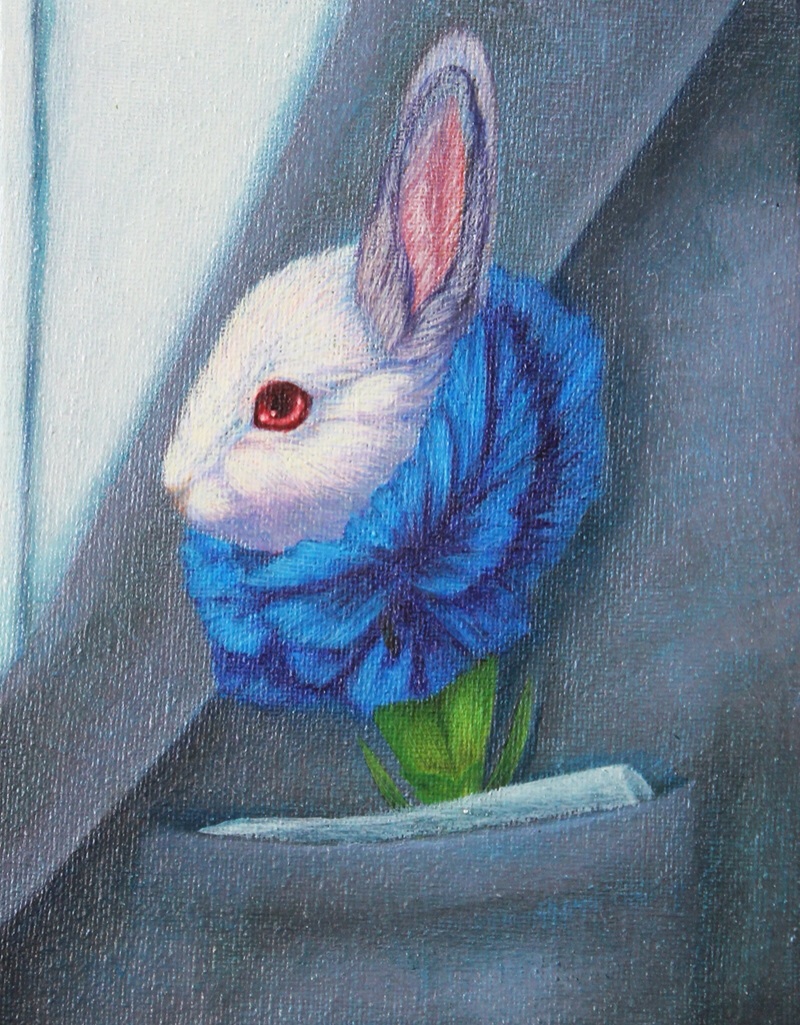 《感情の花（兔子）》 14×18