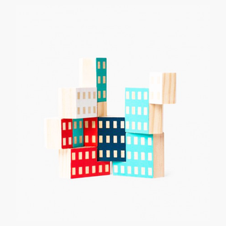 简约多拼接彩色木制积木