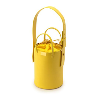 Bucket shoulder bag with drawstring