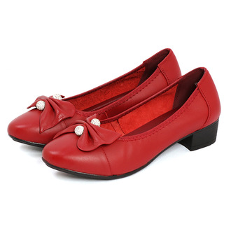 春夏季牛皮时尚女单鞋镶钻蝴蝶结女单鞋W10407