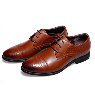 春夏季男士休闲皮鞋真皮英伦圆头软底系带男鞋商务正装牛皮鞋男M40445