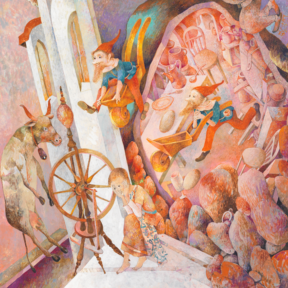 杜桑·凯利 | 国际安徒生奖插画家奖得主限量版画 勤劳的纺纱妇