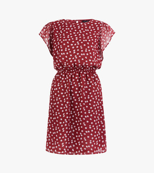 春秋新款女韩版时尚显瘦春款长袖小碎花裙子夏雪纺连衣裙