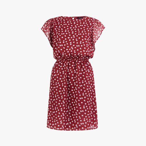 春秋新款女韩版时尚显瘦春款长袖小碎花裙子夏雪纺连衣裙