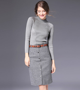 包臀裙半身裙包裙夏季高腰工作裙弹力黑色一步裙