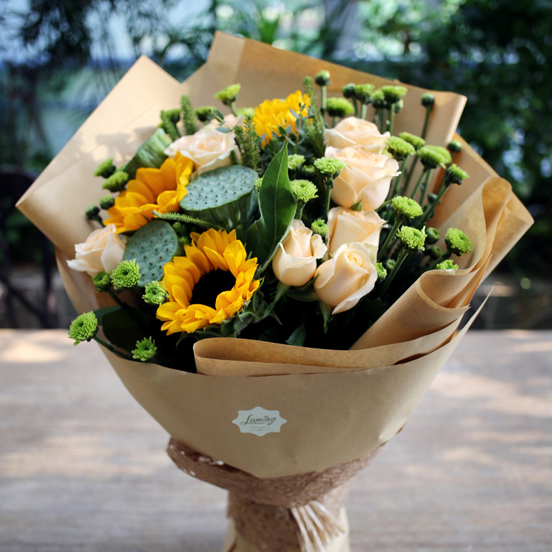 天然粉红花束套装