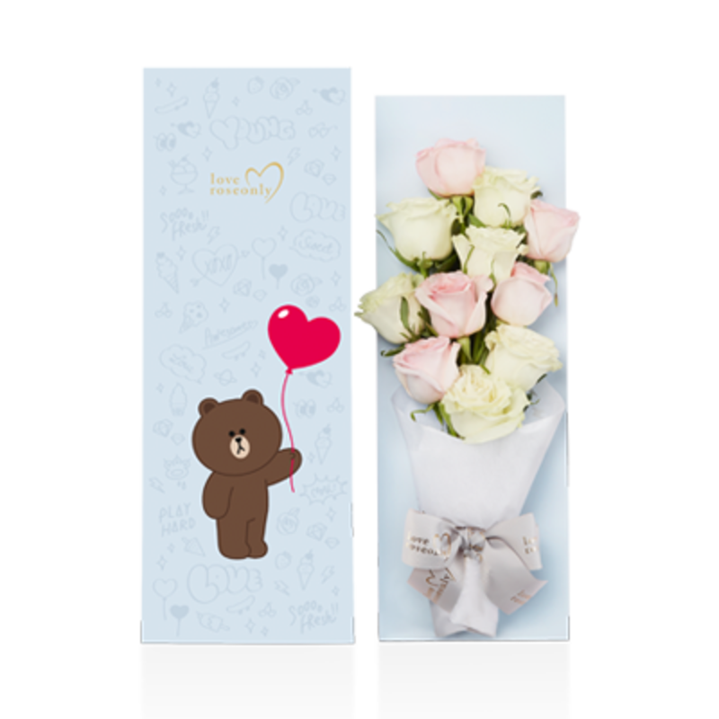 LINEFRIENDS11支粉色盒马卡龙粉 40cm长形