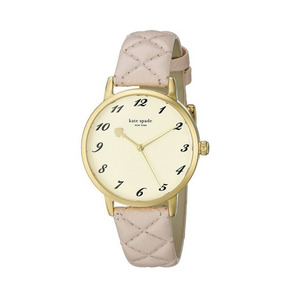 Kate Spade女表Metro玫瑰绗缝皮革带手表