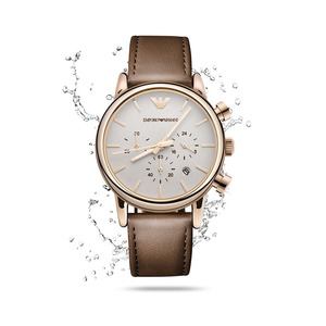 Emporio Armani  皮质表带男士休闲时尚石英腕表