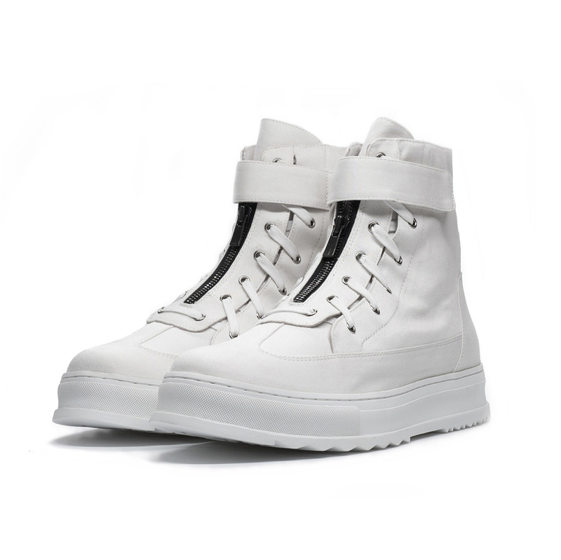 THCIK PLATFORM HI-TOP ZIPPER COTTON BOOTS