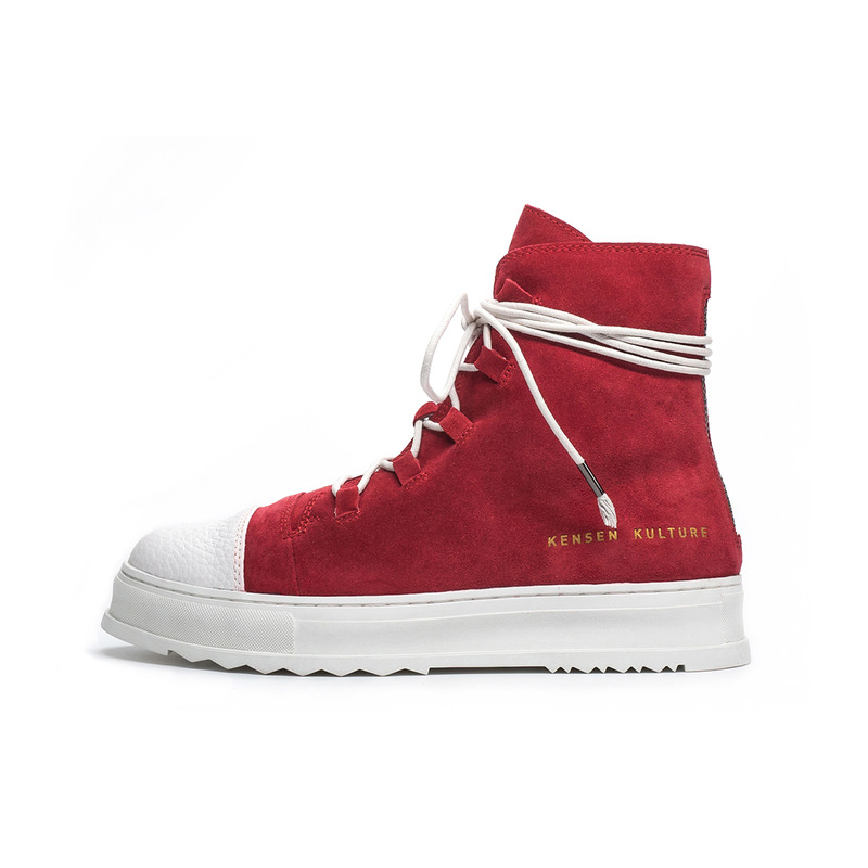 THICK FLATFORM HI-TOP SUEDE BOOTS
