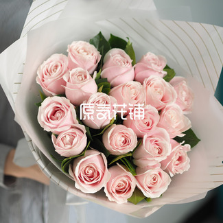 纯情--纯色玫瑰花束