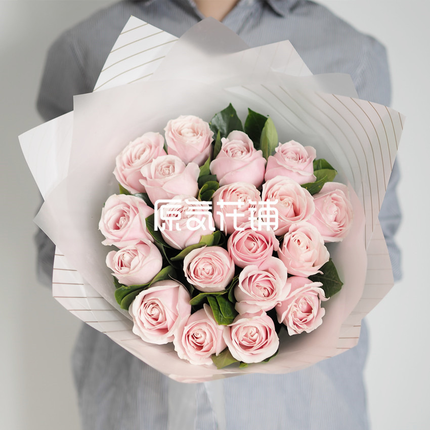 原气花铺-花店-上海-北京纯情--纯色玫瑰花束-1