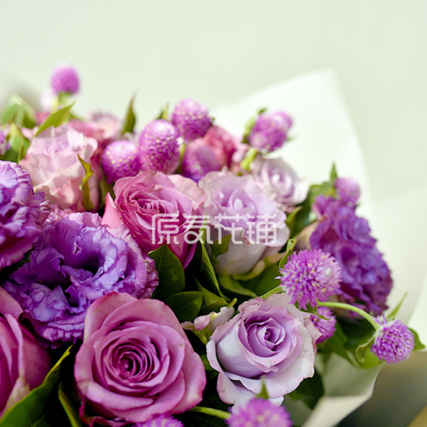 原气花铺-花店-上海-北京庄园--紫色系花束-4