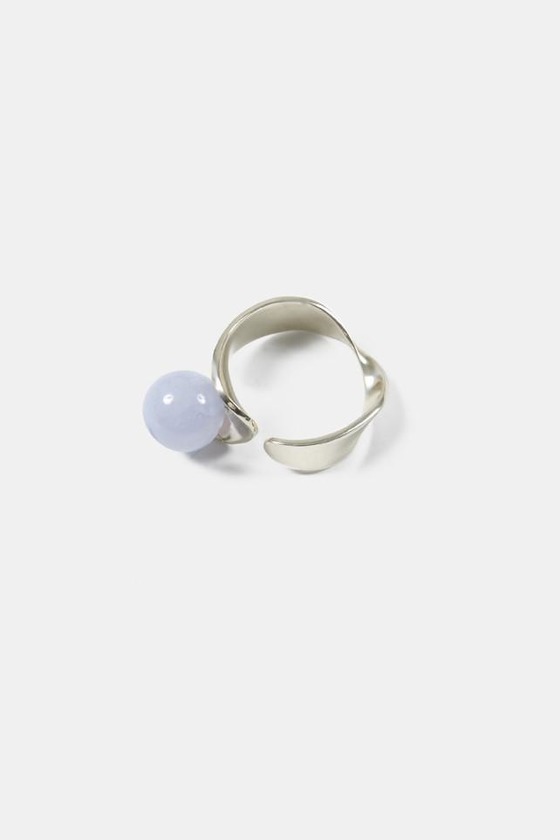 LEAF RING- BLUE LACE AGATE