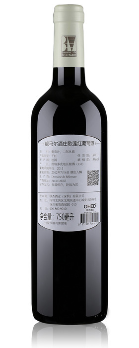 靓马尔酒庄歌莲红葡萄酒2011-2
