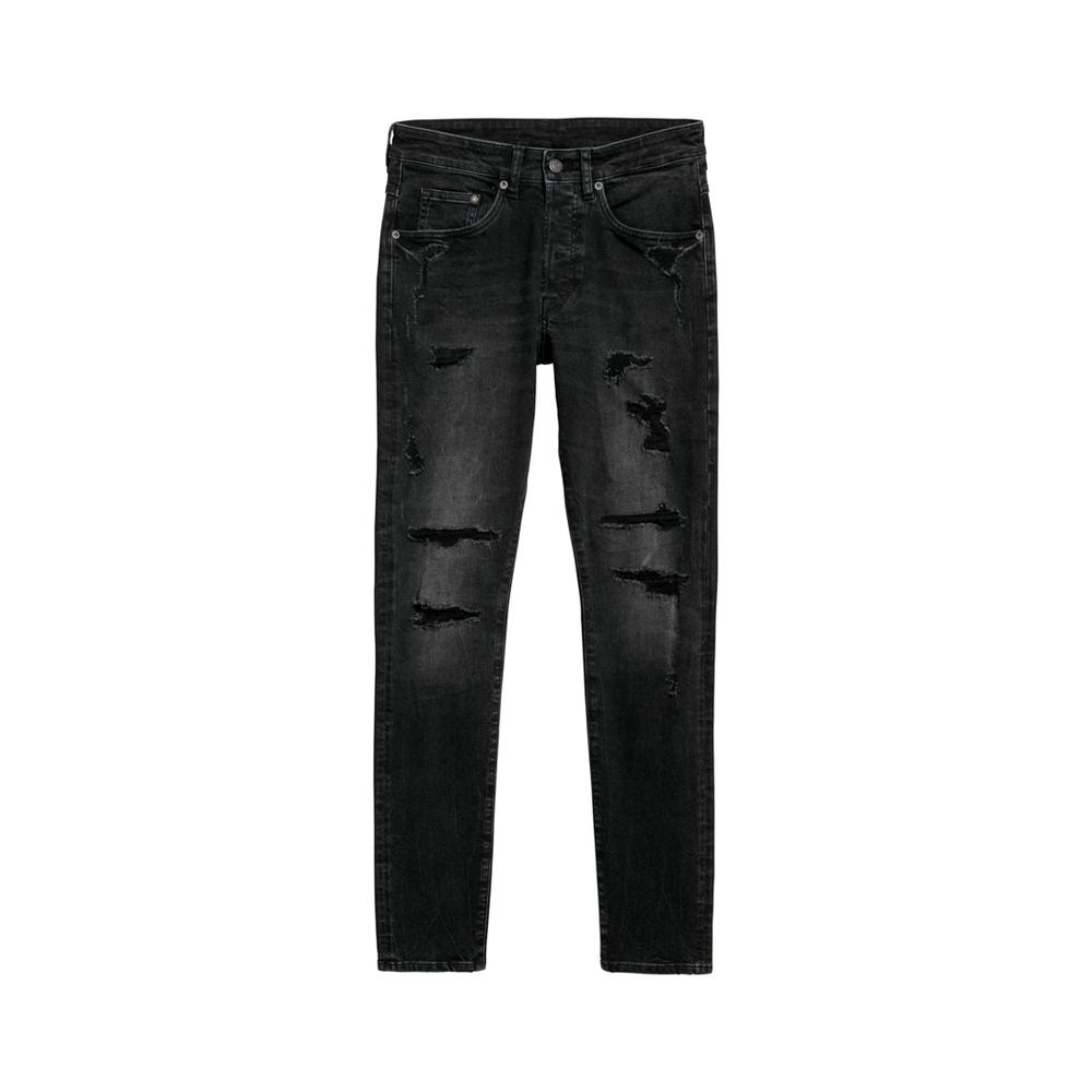 破洞牛仔裤男宽松直筒韩版潮流学生百搭夏季薄款-3