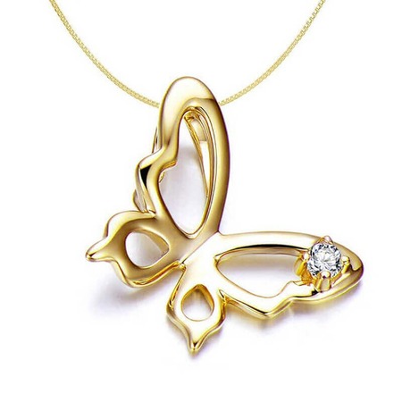 足金项链女士心形黄金套链