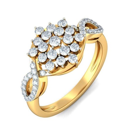 黄钻戒指定制裸钻彩钻方形钻戒