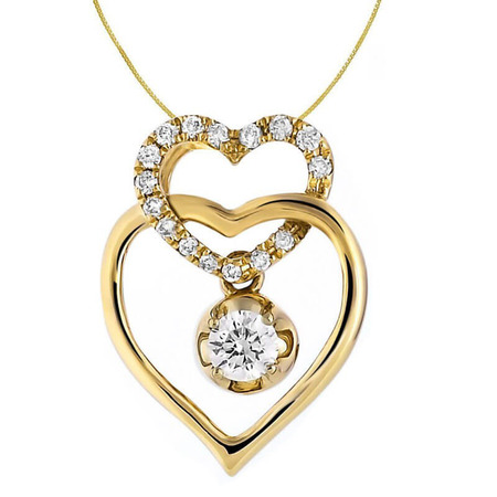 足金项链女士心形黄金套链