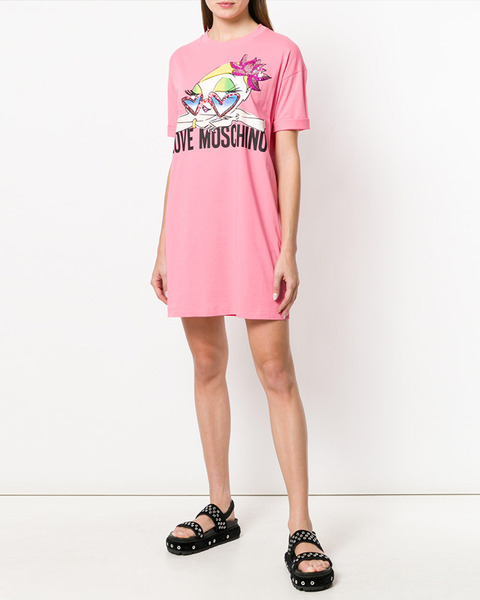 【原价1555限时折扣】LOVEMOSCHINO2018新款眼镜女孩印花T恤