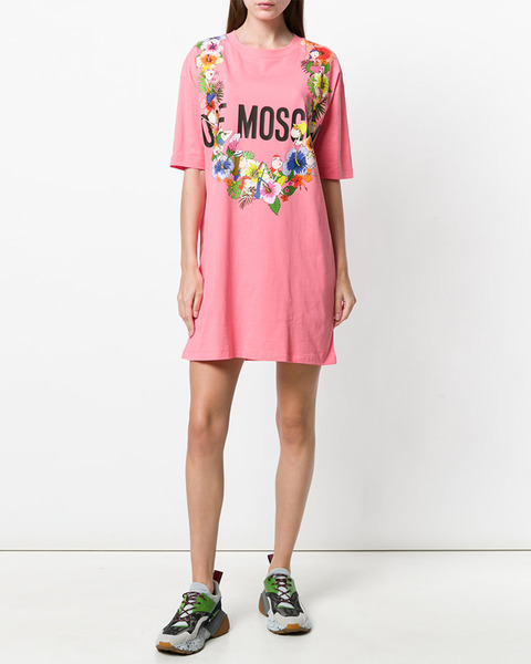【原价1510限时折扣】LOVEMOSCHINO2018春夏新款项链印花连衣裙
