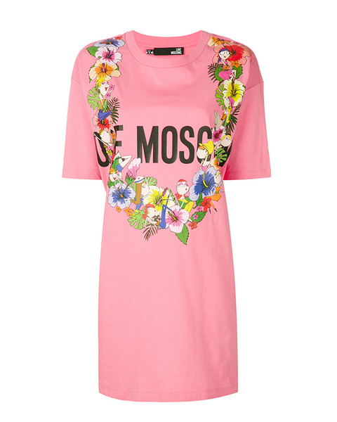 【原价1510限时折扣】LOVEMOSCHINO2018春夏新款项链印花连衣裙