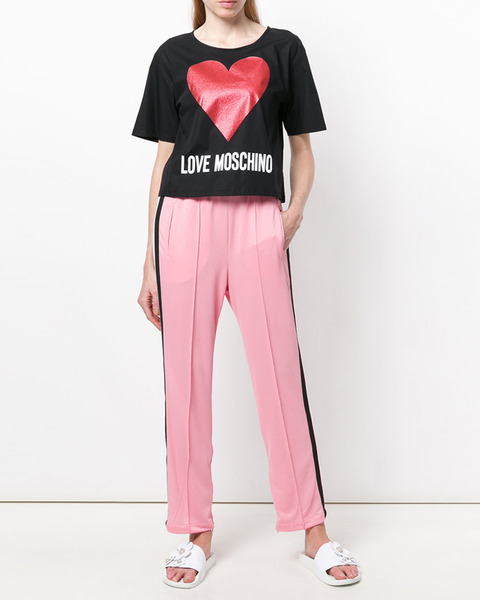 【原价1320限时折扣】LOVEMOSCHINO2018春夏新款红心短T恤圆领
