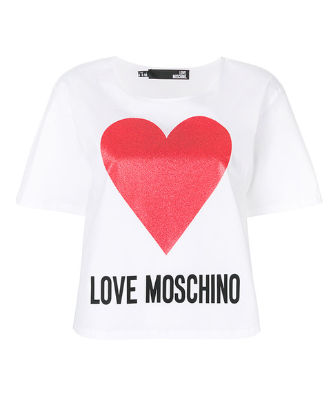 【原价1320限时折扣】LOVEMOSCHINO2018春夏新款红心短T恤圆领