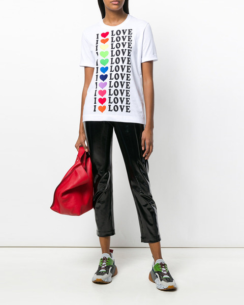 【原价1600限时折扣】LOVEMOSCHINO2018春夏新款心彩T恤个性时尚
