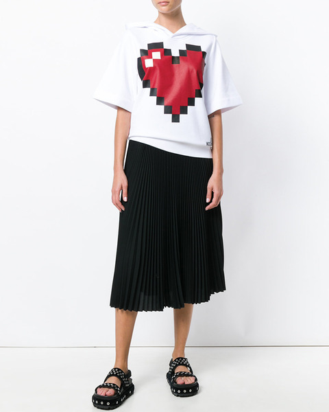 【原价2000限时折扣】LOVEMOSCHINO2018春夏新款白色心形卫衣T恤