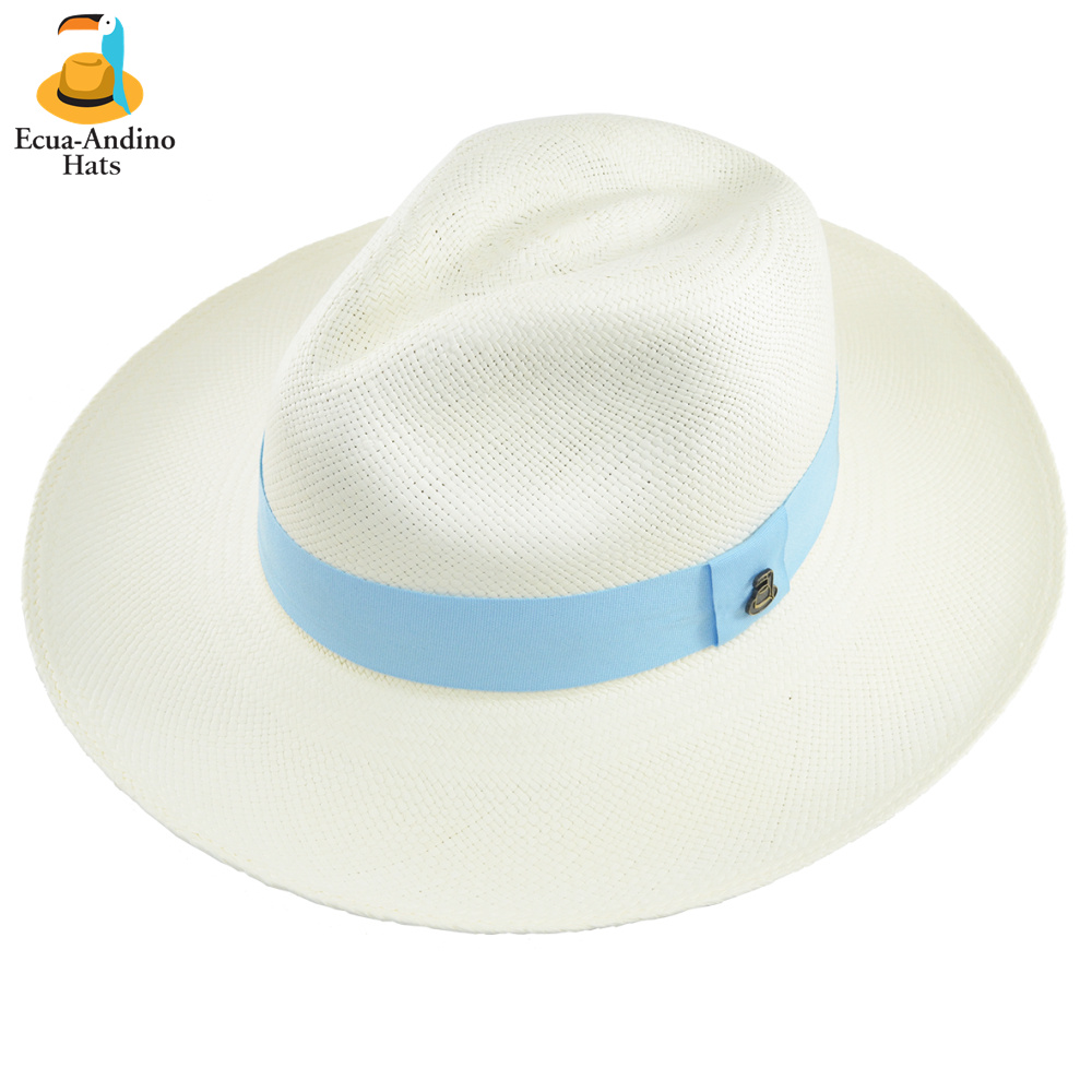 classic white large brim 彩帽带 8cm ecua-andino 正宗巴拿马草帽