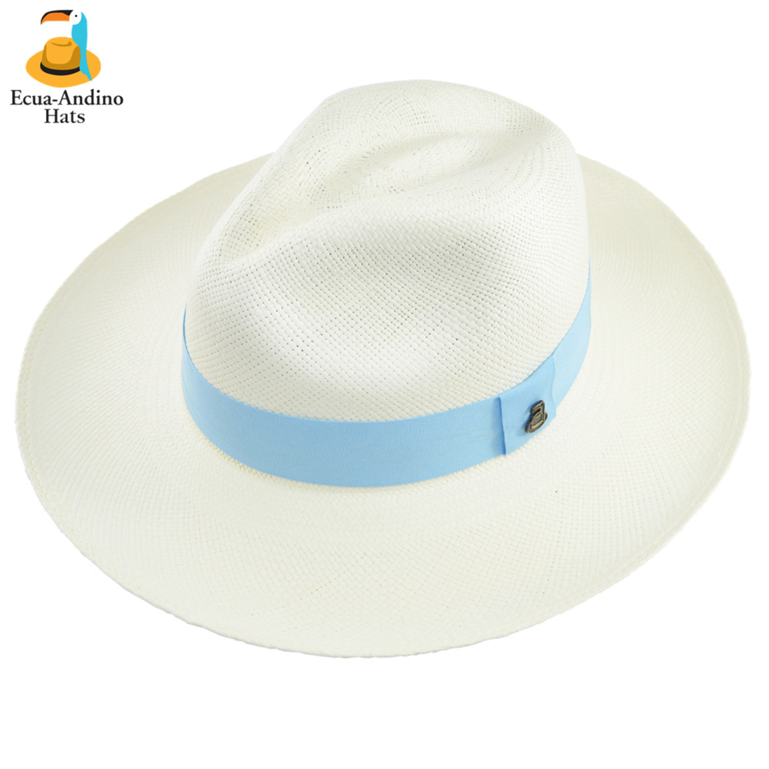 Classic White Large Brim 彩帽带 8cm Ecua-Andino 正宗巴拿马草帽-2