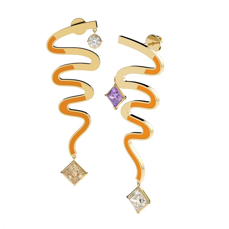 宝石海马耳坠 一对