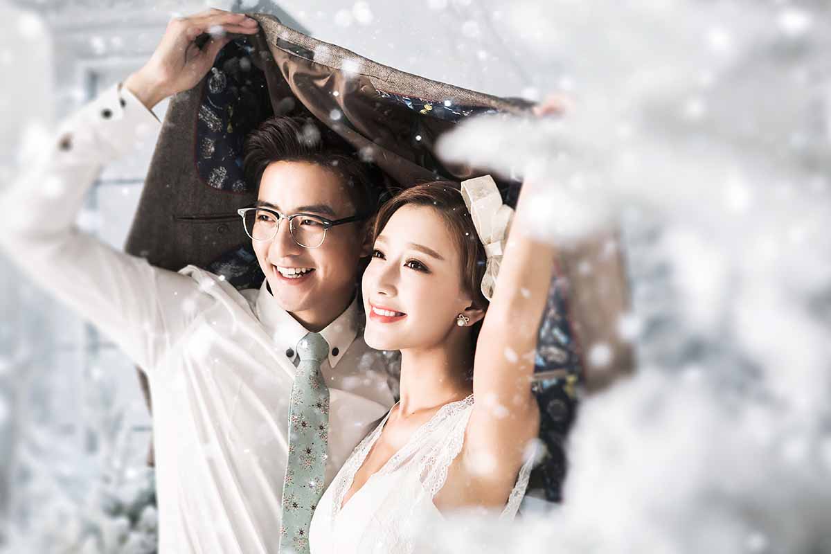 雪景婚纱照