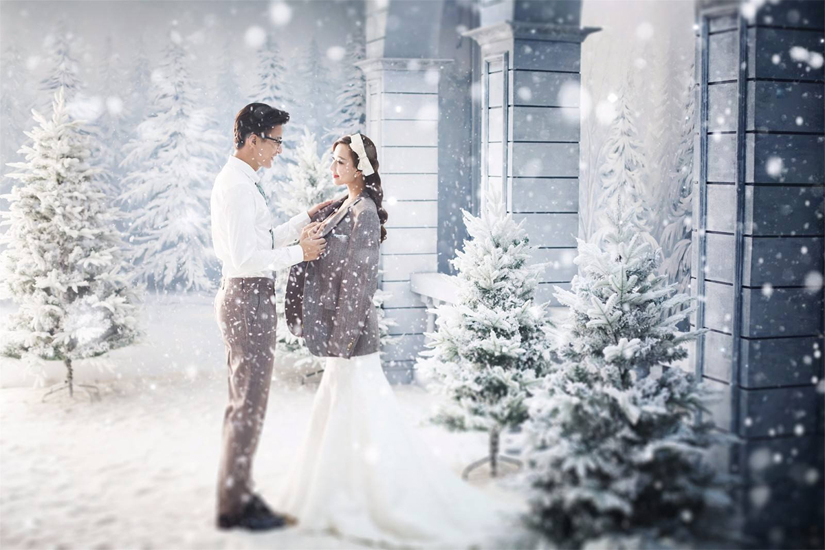 雪景婚纱照