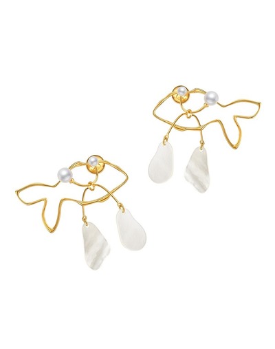 天然鲍鱼贝潜水鱼影纯银耳环