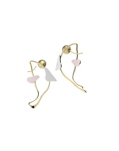 天然鲍鱼贝潜水鱼影纯银耳环